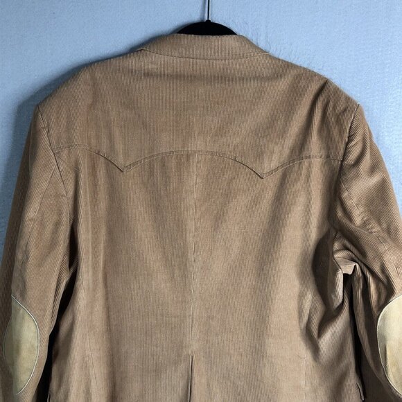Vintage CC Western Wear Corduroy Blazer Mens 50L Tan Sport Coat Elbow Patch - Picture 8 of 16
